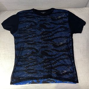 Karl lagerfeld camo/mesh shirt
